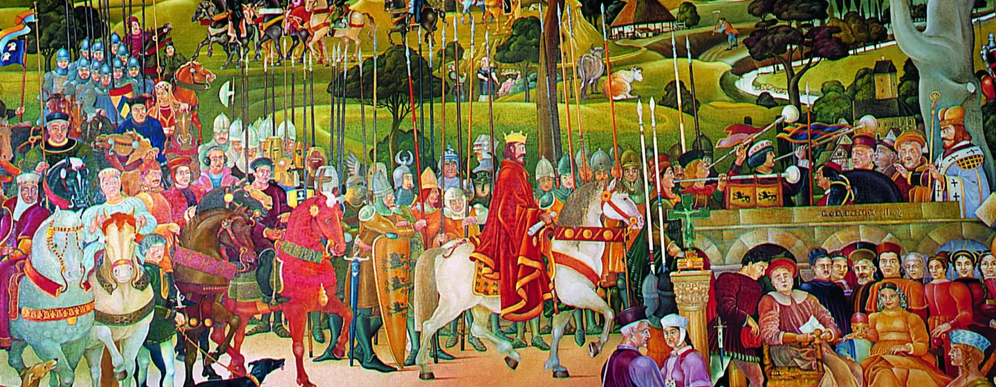 Foto: Staatliche Schlösser und Gärten Baden-Württemberg, Ortsverwaltung Ludwigsburg Stauferrundbild im Kloster Lorch